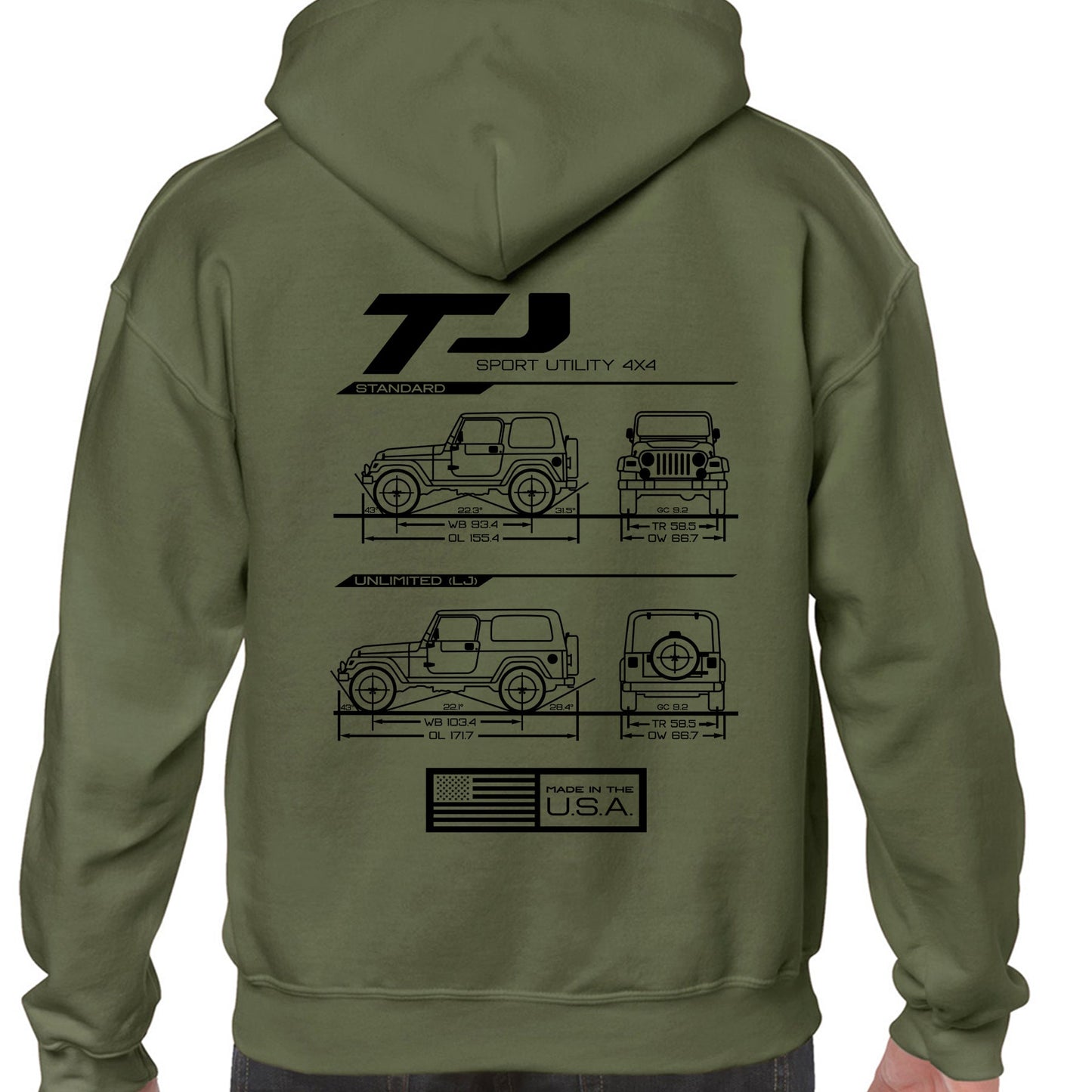 TJ/LJ Blueprint Pullover Hoodie - Almost Rolled It