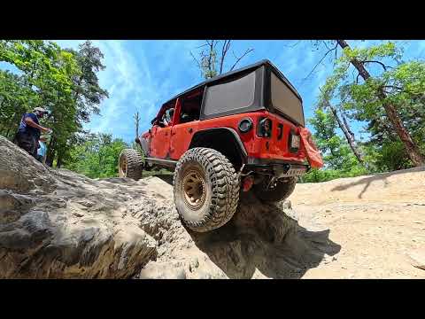 Jeep on the rocks at Uwharrie ORV Trails during Go Crawl Uwharrie 2026