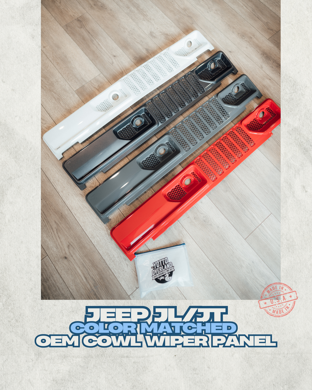 Color Matched OEM Cowl Panel JL/JT Jeep Wrangler Gladiator 2018+