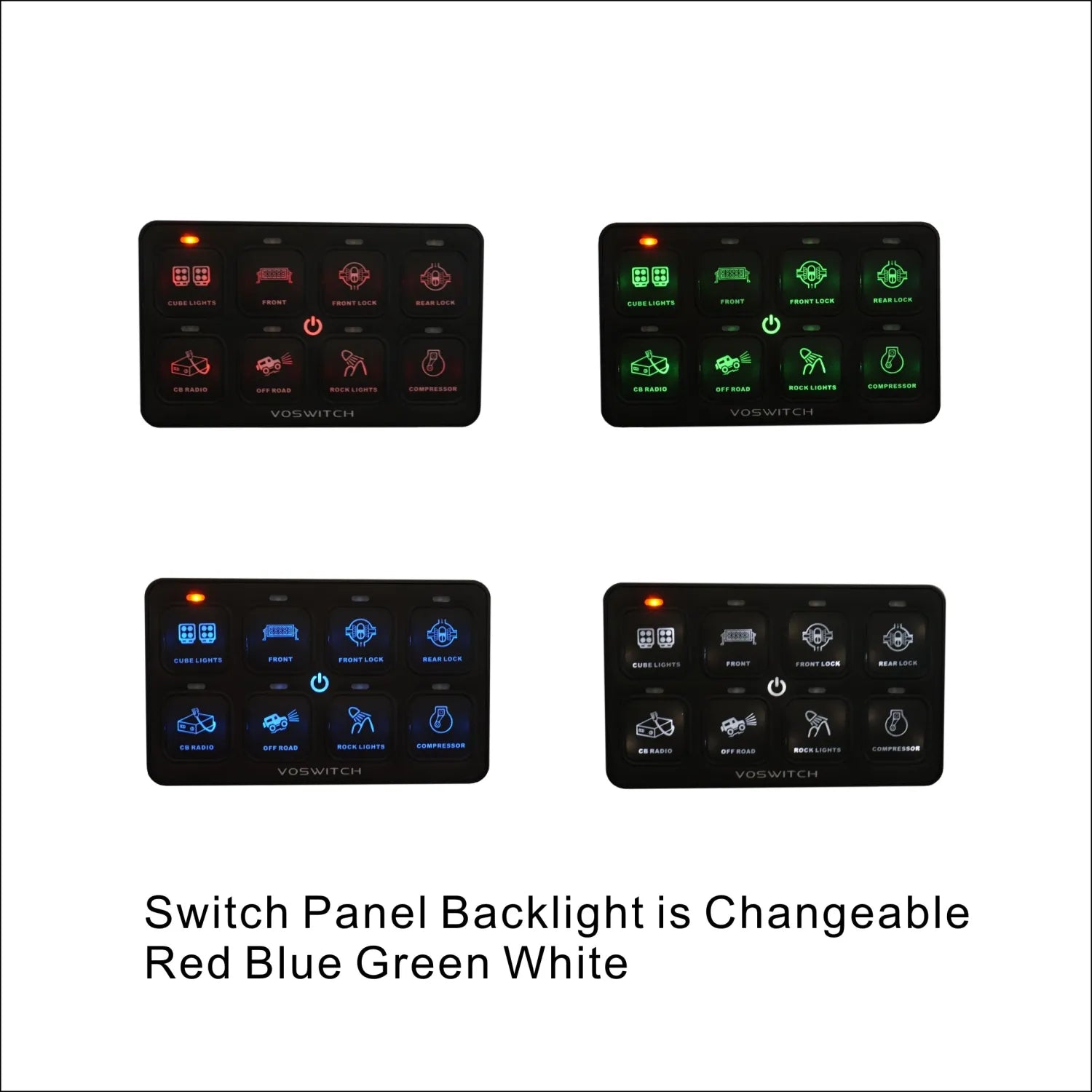 Voswitch TACO8 8 Gang Lower Dash Switch Panel Compatible with Toyota Tacoma 2016 to Current