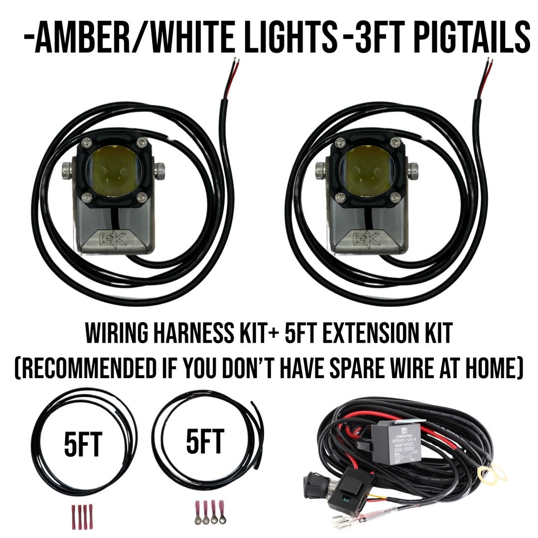 GK Easy Switch 3-Function LED Pod Lights - Amber/White