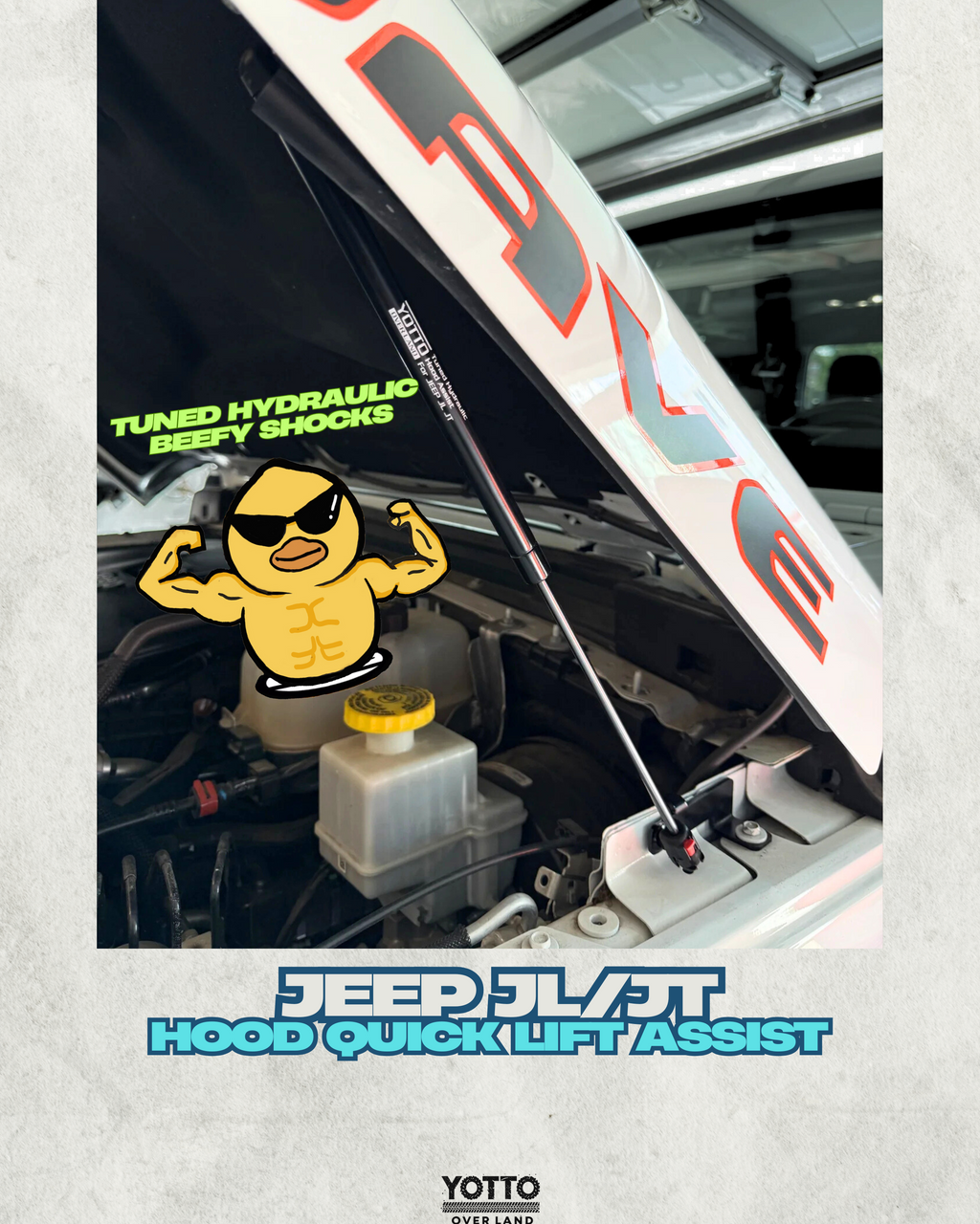 Hydraulic Hood Lift Kit for Jeep Wrangler JL & Gladiator JT