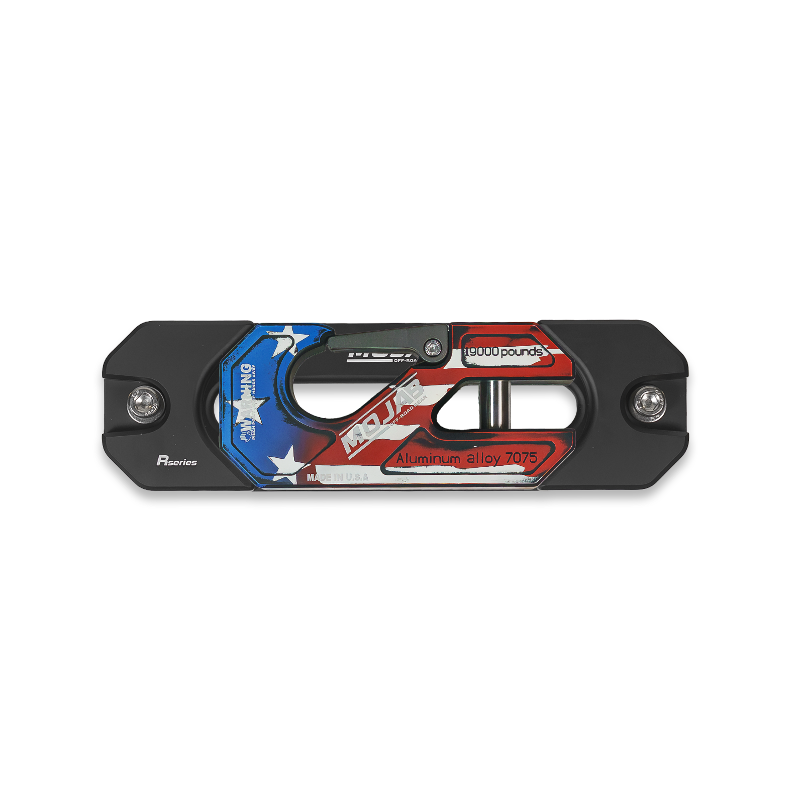 American Flag Aluminum Recessed Winch Shackle with Fairlead Kit.(LIFE TIME WARRANTY*)