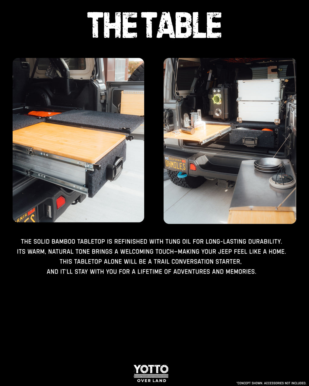 Jeep Wrangler JL Aluminum Cargo Drawer System 2.0 w/ Slide-Out Table