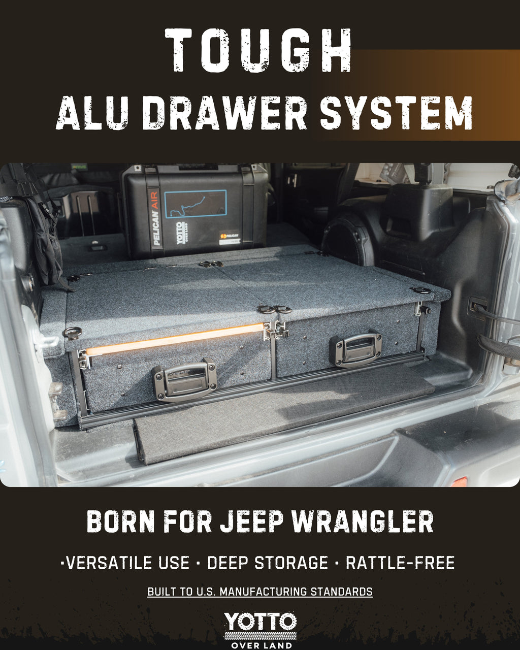 Jeep Wrangler JL Aluminum Cargo Drawer System 2.0 w/ Slide-Out Table