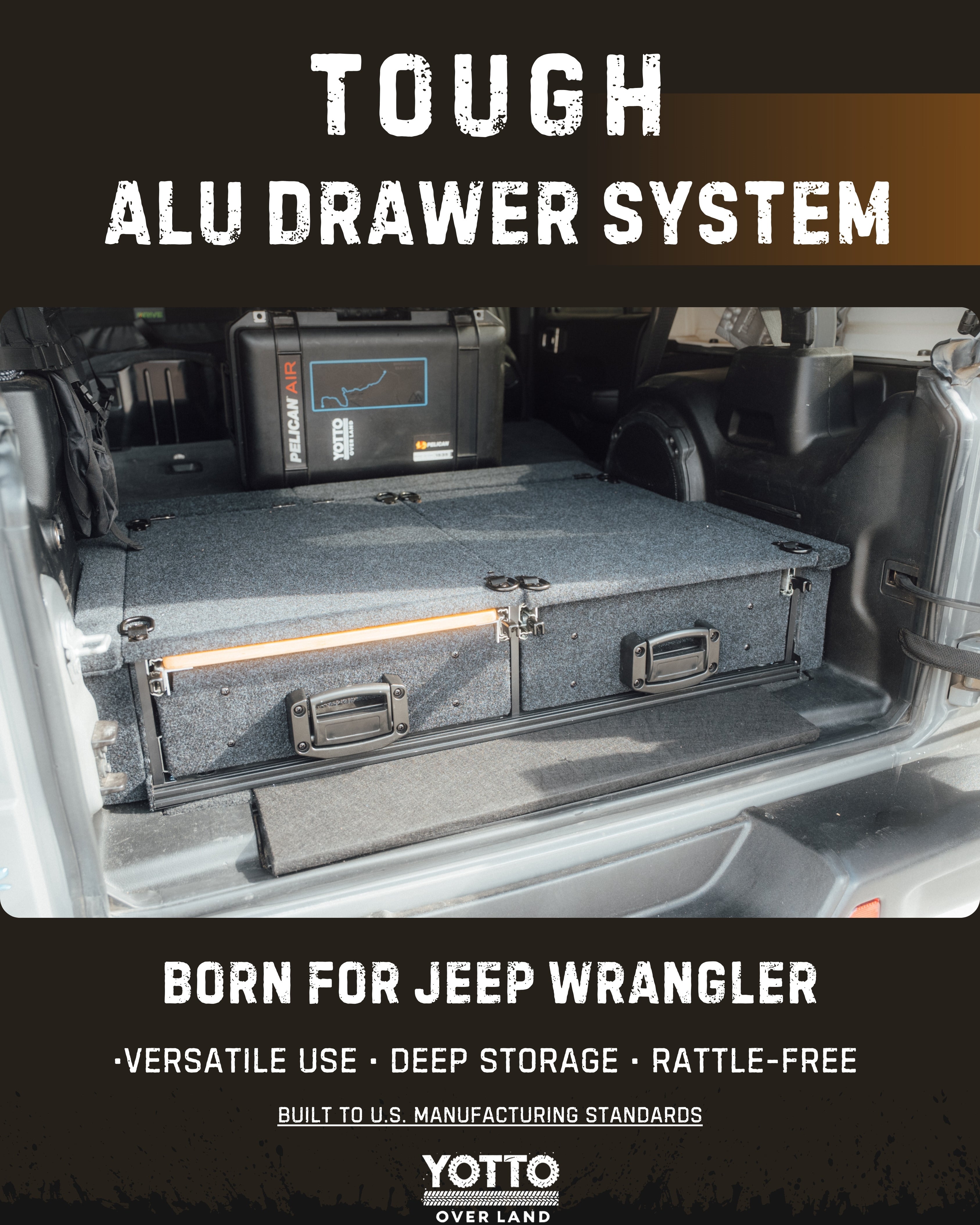 Jeep Wrangler JL Aluminum Cargo Drawer System 2.0 w/ Slide-Out Table