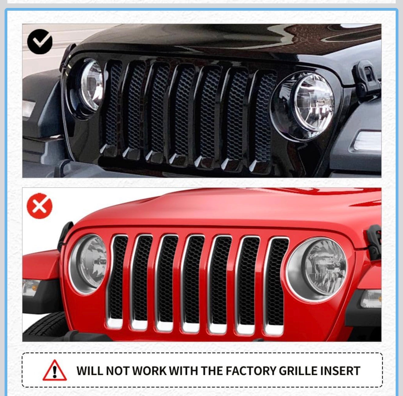 Custom Color Matched Grille Inserts - Jeep Wrangler JL & Gladiator JT (2018-2023)