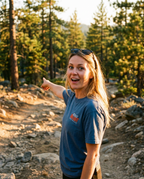 Almost Rolled It Holy Cross Trail graphic tee in charcoal grey with white distressed trail map art. - Midnight
