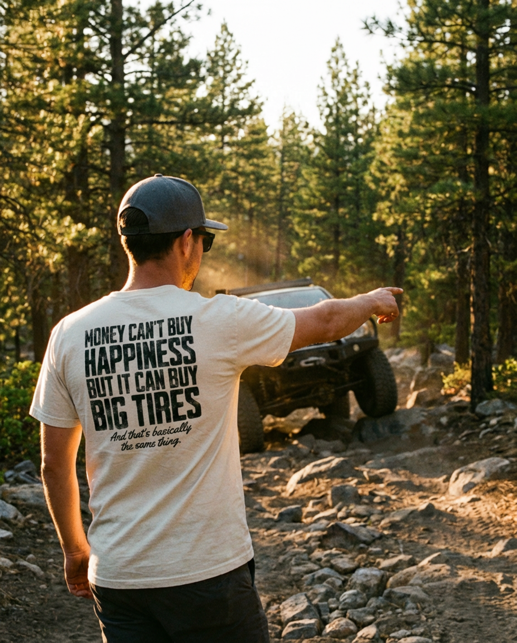 Happiness is Big Tires Off-Road T-Shirt - Comfort Colors - Almost Rolled It