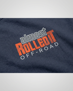 Almost Rolled It Holy Cross Trail graphic tee in charcoal grey with white distressed trail map art. - Midnight