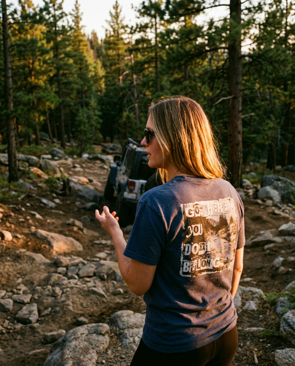 Almost Rolled It Holy Cross Trail graphic tee in charcoal grey with white distressed trail map art. - Midnight