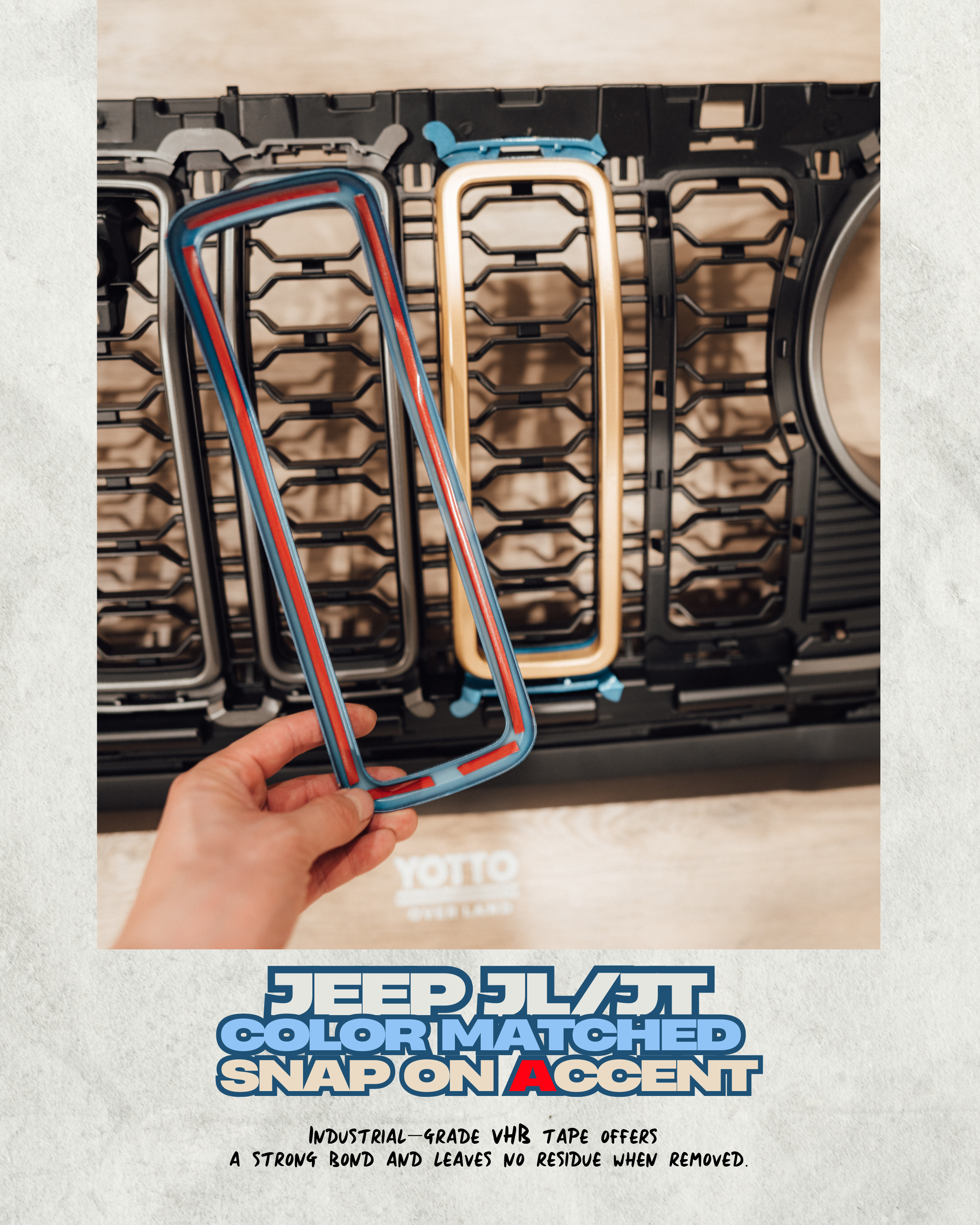 Snap-On Grille Accent Covers - 2024-25 Jeep Wrangler JL/JT