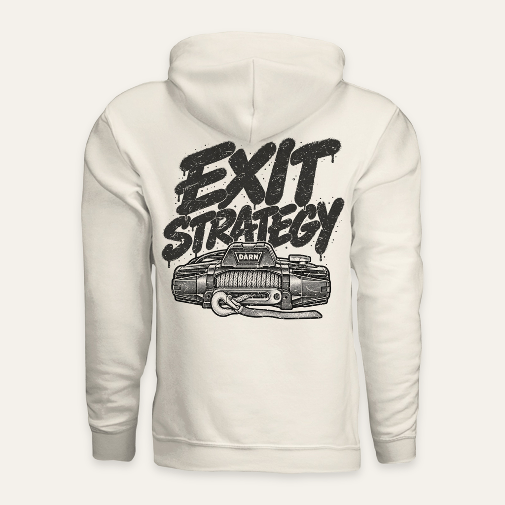Exit Strategy Hoodie — Light in Bone — back flat lay