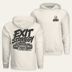 Exit Strategy Hoodie — Light in Bone — paired front and back flat lay