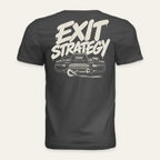 Exit Strategy Tee — Dark in Dark Grey — back flat lay