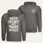 Tons & 42s Hoodie — Dark in Charcoal — paired front and back flat lay
