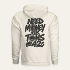 Tons & 42s Hoodie — Light in Bone — back flat lay