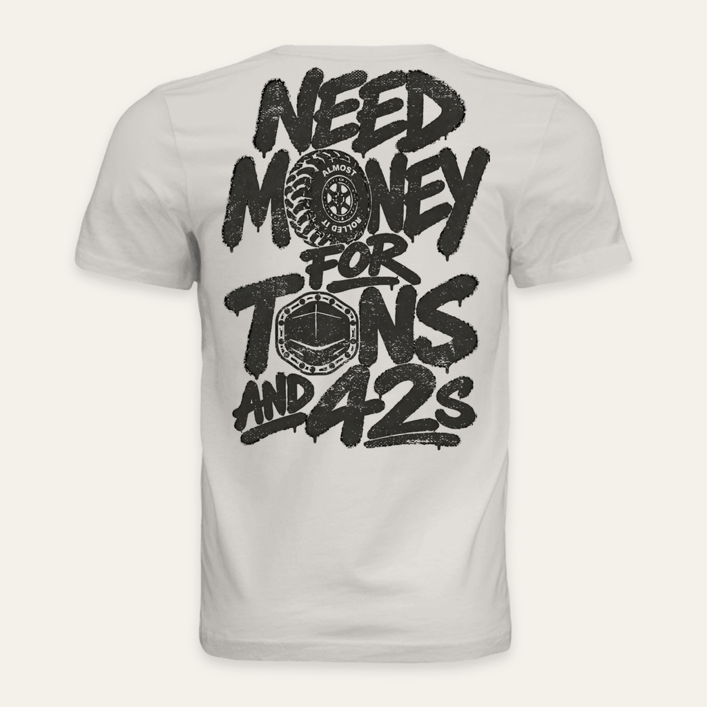 Tons & 42s Tee — Light in Vintage White — back flat lay