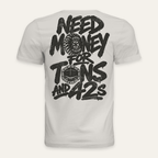 Tons & 42s Tee — Light in Vintage White — back flat lay