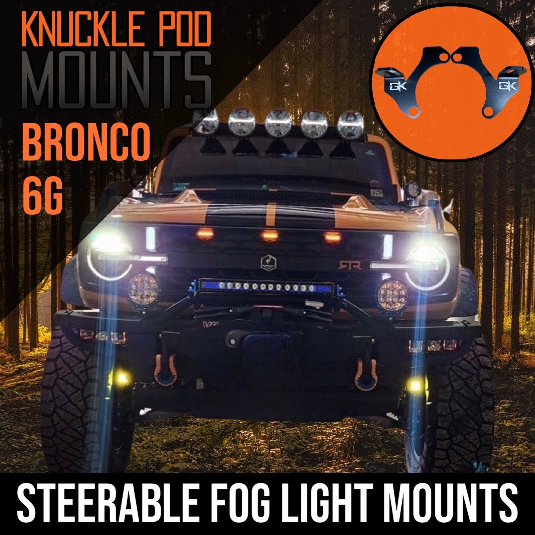 Ford Bronco Steerable Knuckle Pod Light Mounts (2021+)