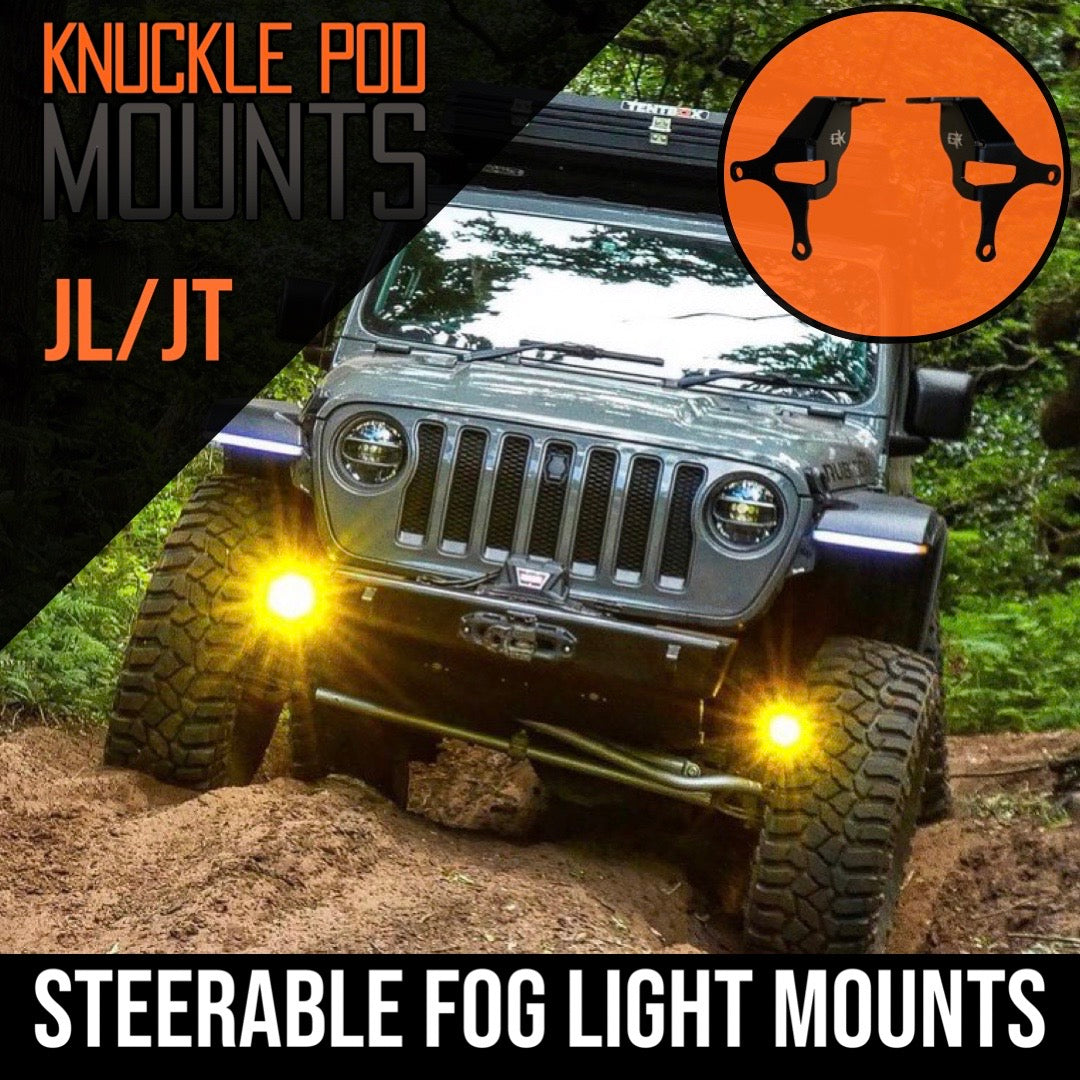 Steerable Knuckle Pod Light Mounts - Jeep JL/JT Wrangler Gladiator 2018+
