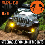 Jeep JL / JT Steerable Knuckle Pod Light Mounts (2018+ Gladiator/Wrangler)