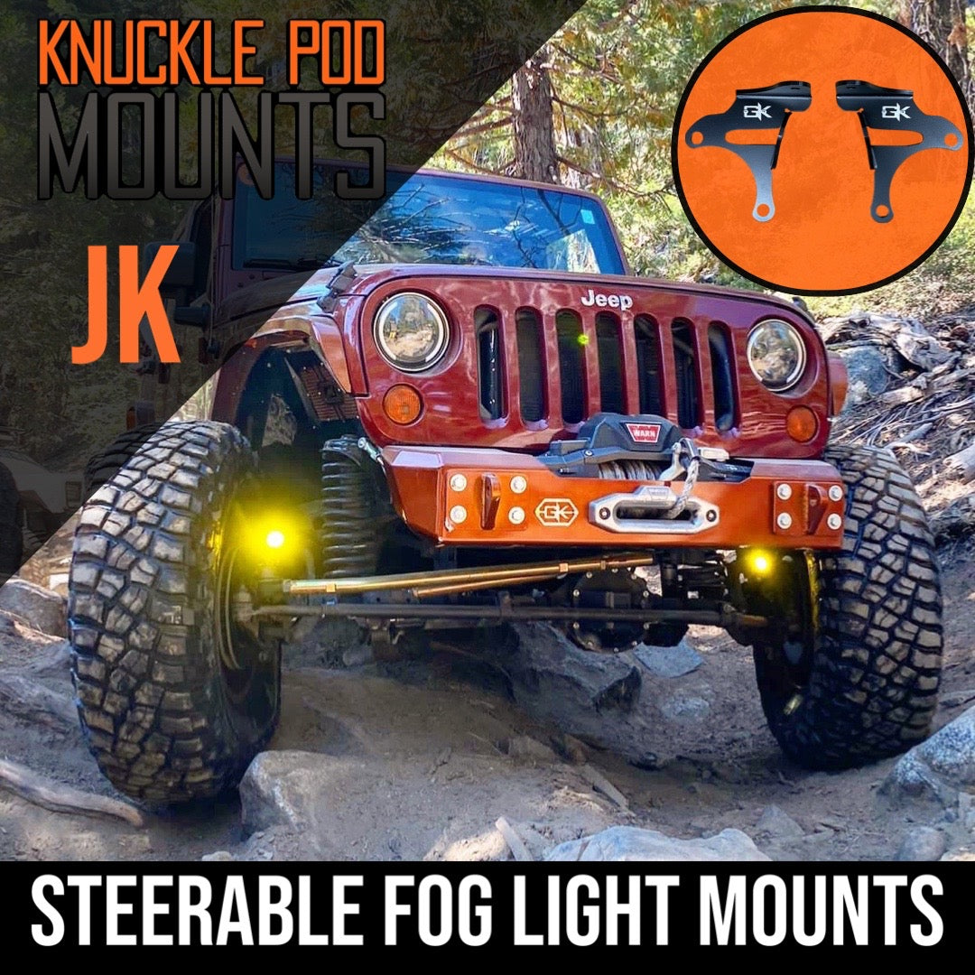 Steerable Knuckle Pod Light Mounts - Jeep JK Wrangler 2007-2018