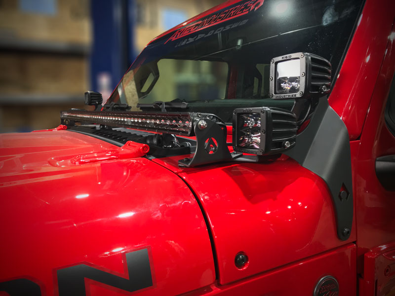 JL/JT A-Pillar Dual LED Cube Light Mounts - Made in USA