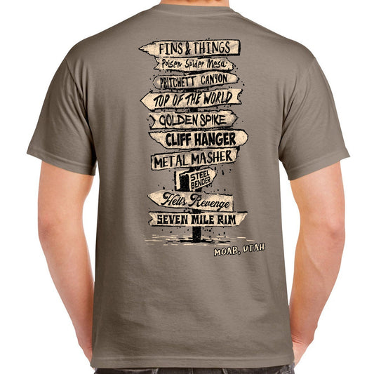 Moab Trails Sign T-Shirt - Almost Rolled It