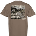 Almost Rolled It Holy Cross Trail graphic tee in charcoal grey with white distressed trail map art. - Espresso - BACK