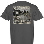 Almost Rolled It Holy Cross Trail graphic tee in charcoal grey with white distressed trail map art. - GRAPHITE - BACK