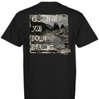 Almost Rolled It Holy Cross Trail graphic tee in charcoal grey with white distressed trail map art. - BLACK - BACK
