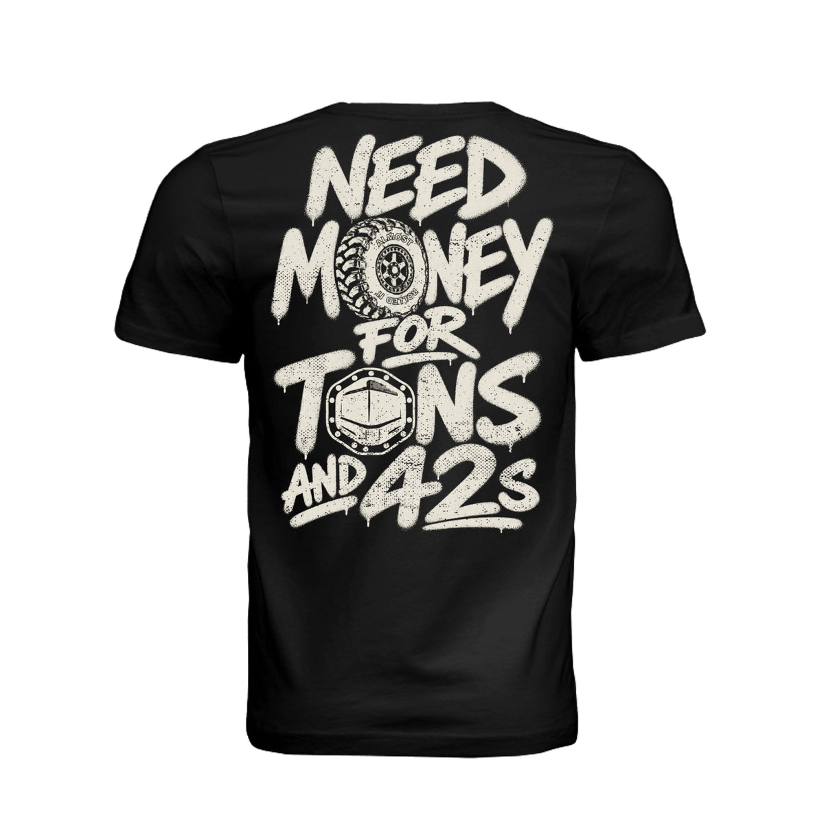 Tons and 42s Tee in Vintage Black, supplier back view. | ndm:3146061