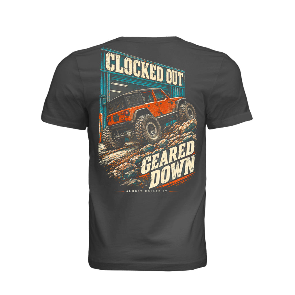 Clocked Out Geared Down in Dark Grey, supplier back view. | ndm:3258516