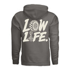Low Life Hoodie in Charcoal, supplier back view. | ndm:3261028