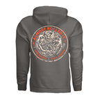 ARI Skull Driver Hoodie in Charcoal, supplier back view. | ndm:3261163