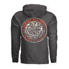 ARI Skull Driver Hoodie in Charcoal Heather, supplier back view. | ndm:3261171