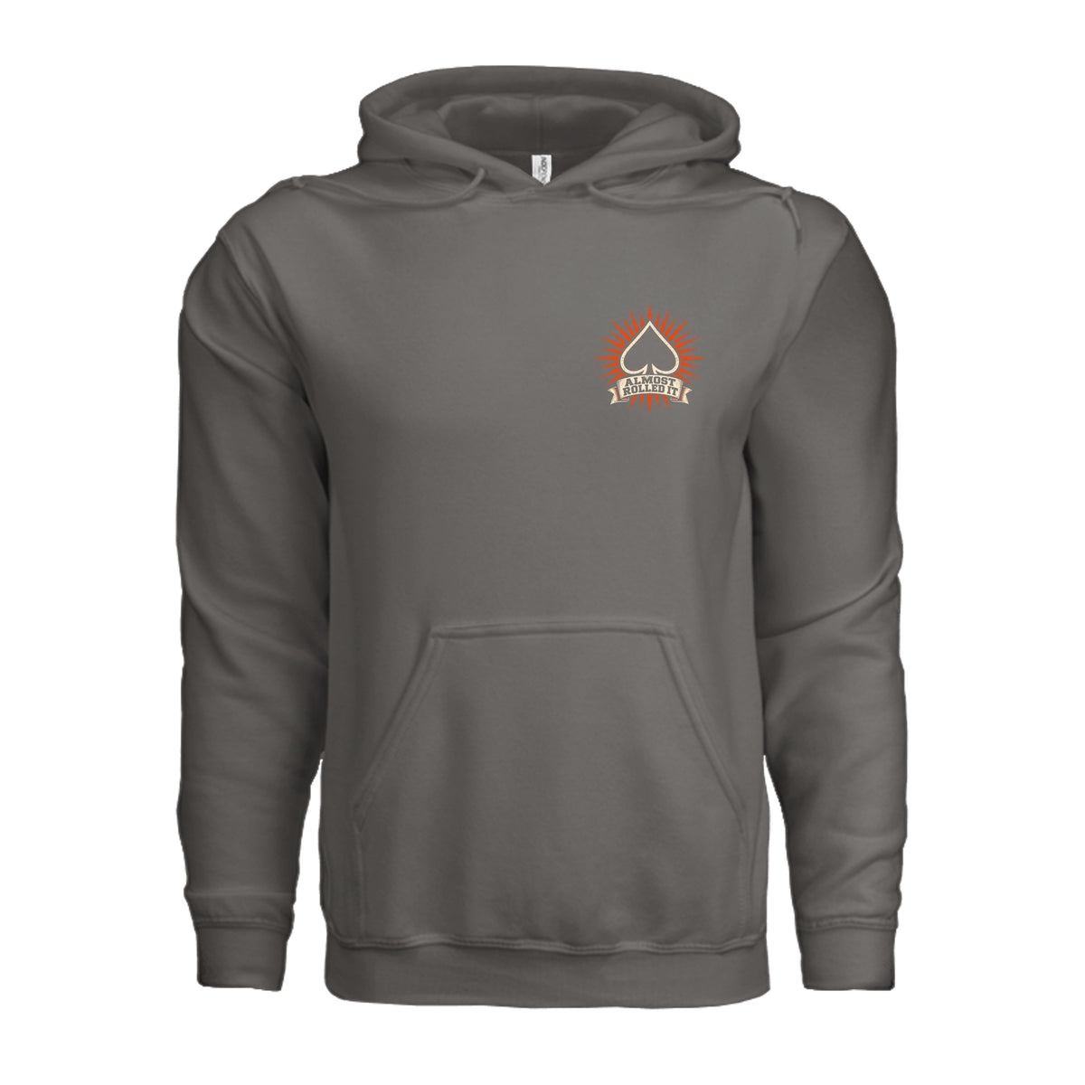 All Luck No Skill Hoodie in Charcoal, supplier front view. | ndm:3261365