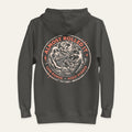 Skull Driver Hoodie in Vintage Black — back flat lay. Supplier-derived product mockup; artwork and placement preserved.
