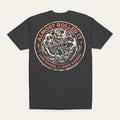 Skull Driver Tee in Charcoal — back flat lay. Supplier-derived product mockup; artwork and placement preserved.