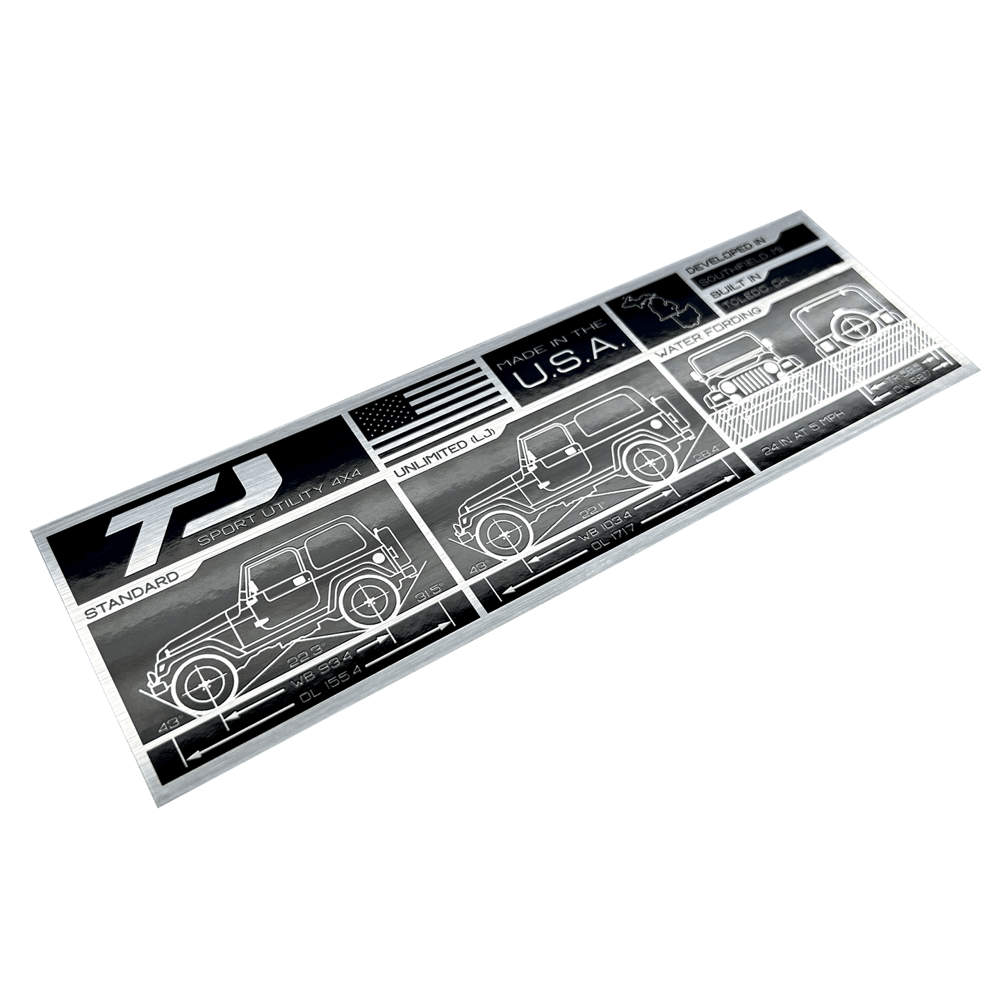 TJ/LJ Blueprint Data Plate Decal - Almost Rolled It