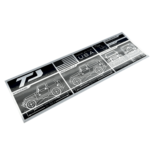 TJ/LJ Blueprint Data Plate Decal - Almost Rolled It