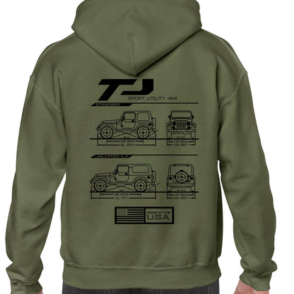 TJ/LJ Blueprint Pullover Hoodie - Almost Rolled It