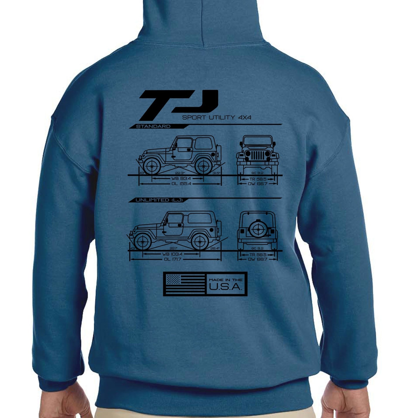 TJ/LJ Blueprint Pullover Hoodie - Almost Rolled It