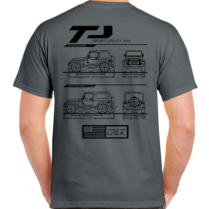 TJ/LJ Blueprint T-Shirt - Almost Rolled It