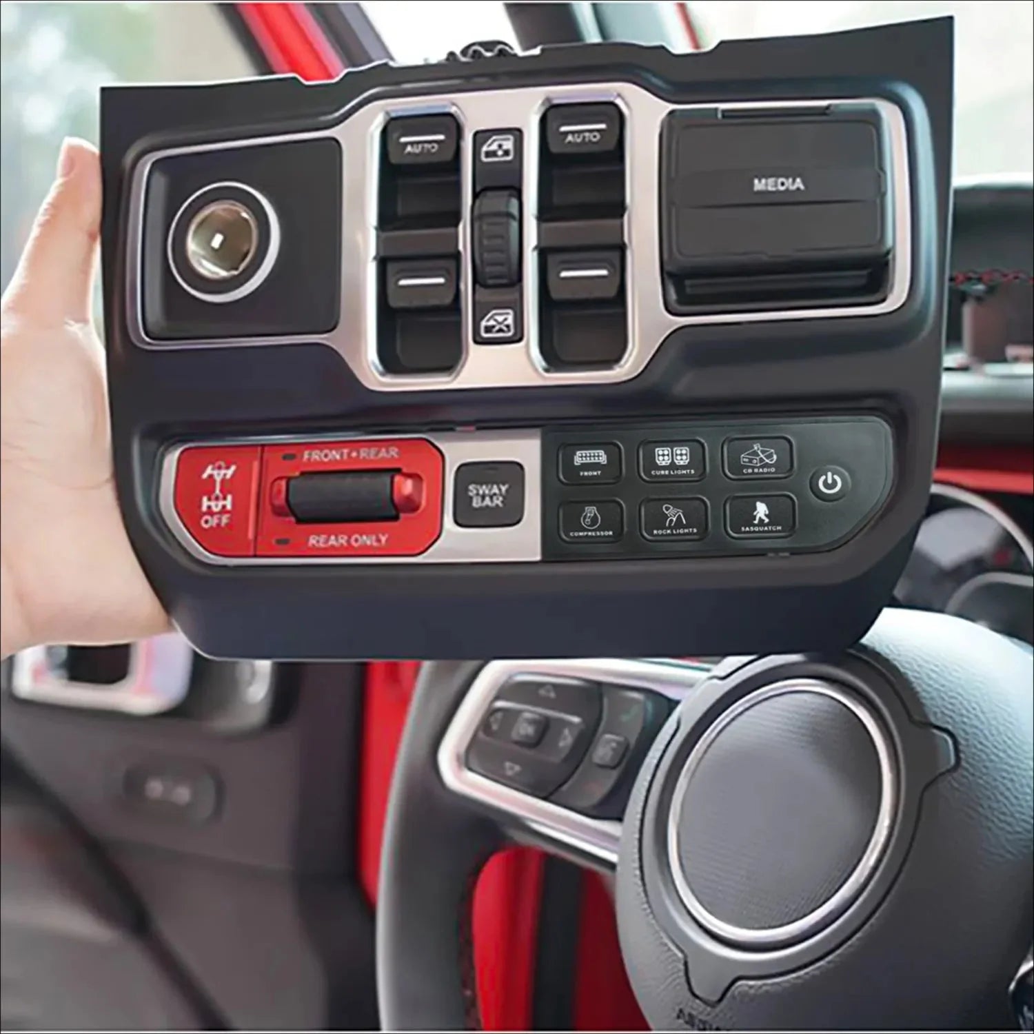 Voswitch JL300 Lower Dash Switch Panel for Jeep JL Wrangler 2018+ and Gladiator 2020+